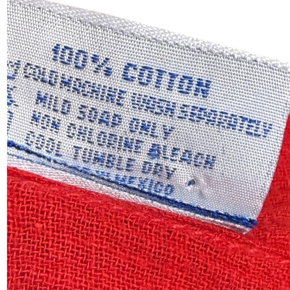 Oh My Gauze Red Cotton Gauze Button Front Oversized Blouse Sz XL - Picture 6 of 10